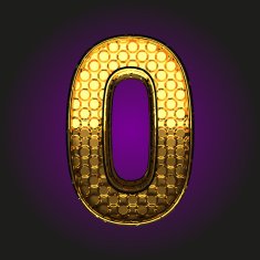 0 vector golden letter