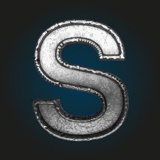 s vector metal letter