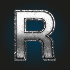 r vector metal letter