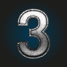 3 vector metal letter