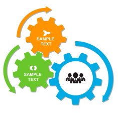 3 gear color vector for business plan N2