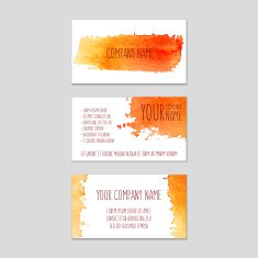 Set of business cards with watercolor background N6
