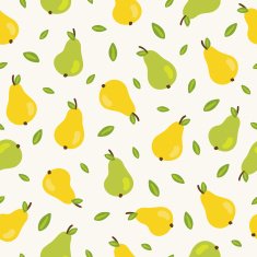 Seamless pattern with yellow and green pears N2