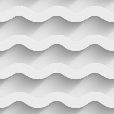 Abstract white paper 3d horizontal waves seamless background
