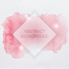 Abstract Watercolor Background with Red Splash and Square