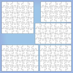 Puzzle set 24 28 30 35 36 pieces Outline vector N2