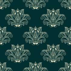 Seamless abstract paisley flower buds pattern N2