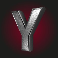y metal letter