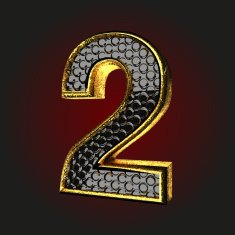2 black letter with gold