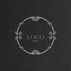 ornate art-deco frame on cardboard texture N4