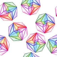 Vector Watercolor Seamless Geometric Pattern N2