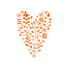 Vector Watercolor Floral Heart N2