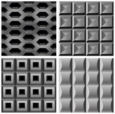 Vector set with metal seamless patterns -