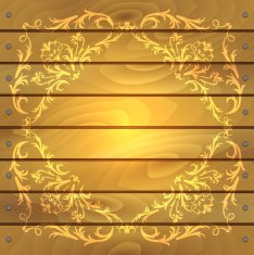 Floral frame on wood background N3