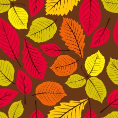 Beautiful leaves seamless pattern vector endless background
