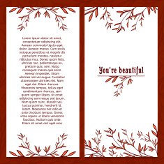 Vertical template greeting card Decorated with floral elements
