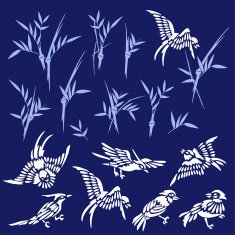 Bamboo bird illustration N3