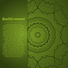 Abstract decorative green element in oriental style