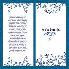 Vertical template greeting card Decorated with floral elements N2