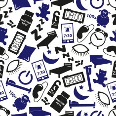 sleeping time blue icons seamless pattern eps10