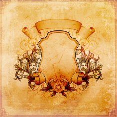 Grunge paper with decorative shield