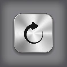 Media player icon - vector metal app button