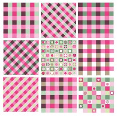 Vector set checkered seamless patterns