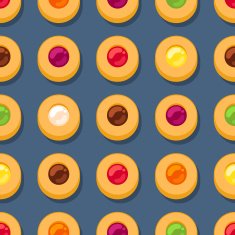 Round jam cookies seamless pattern N2