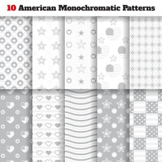 Set of monochromatic American seamless patterns N2