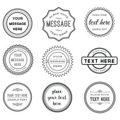 Vector Set of Retro Stamps and Badges N3