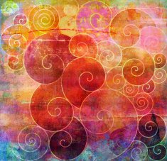 spirals on mixed media