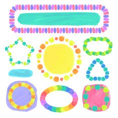 Vector Watercolor Borders Set