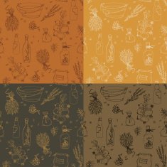Set of 4 seamless textures with spices