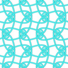 White tangled knots with loops on white