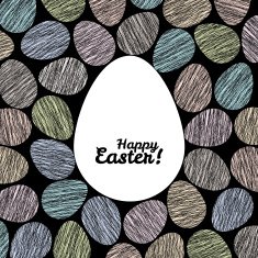 'Happy Easter!' card Easter eggs with Scratched texture N3
