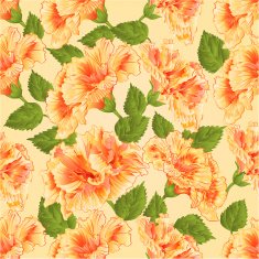 Seamless texture yellow hibiscus vector