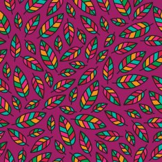 Colorful leaves seamless pattern Stained-glass background