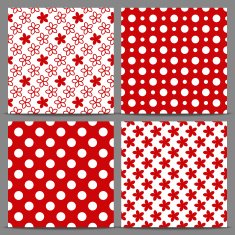 Set of red seamless patterns N2