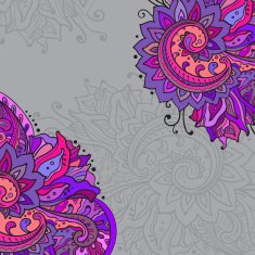 Vector frame of the indian floral ornament N4
