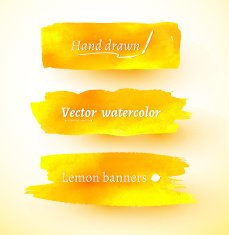 Yellow watercolor banners