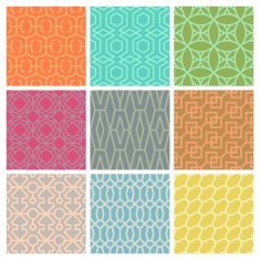 Set of 9 retro and modern style seamless patterns set 5 N2