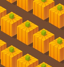 Isometric pumpkin patch pattern