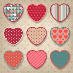Retro background of vintage design with hearts N2