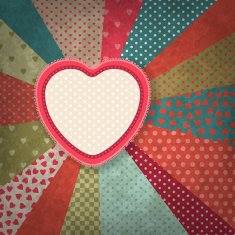 Retro background of vintage design with hearts N6