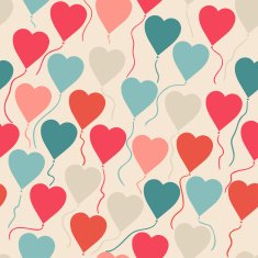 Seamless pattern with flying balloons in the shape of a N2