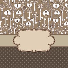 Vintage vector frame with keys
