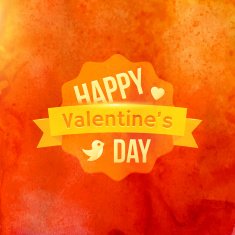 Watercolor Happy Valentines Day Typography Vector Background N2