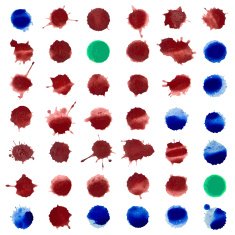 watercolor splash set of 41 colorful drops N2
