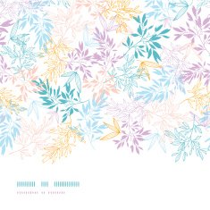 Colorful pastel branches horizontal seamless pattern background N2