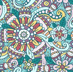 Colorful abstract seamless pattern with flowers N2
